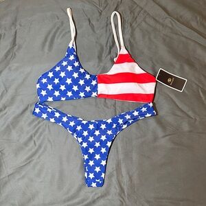 Amazon Patriotic Stars and Stripes Bikini